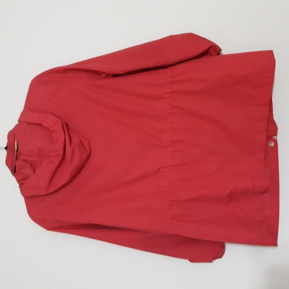 Style & Co Sport Rain WindBraker Jacquet Coat Women L hooded Orange Outdoor - Picture 4 of 9